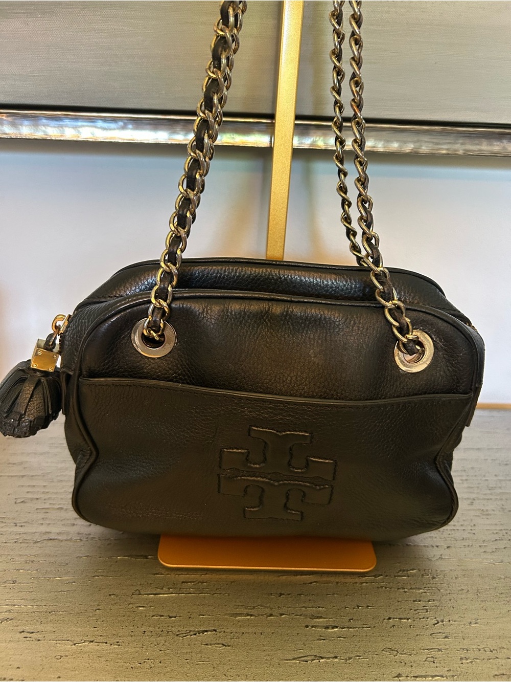 Tory Burch Thea Chain Black Leather Crossbody Bag EXCELLENT CONDITION - Picture 3 of 16